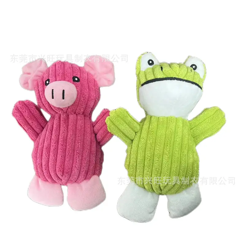 New pet plush toy frog pig a variety of pet-shaped dog toys bite-resistant interactive sound toys