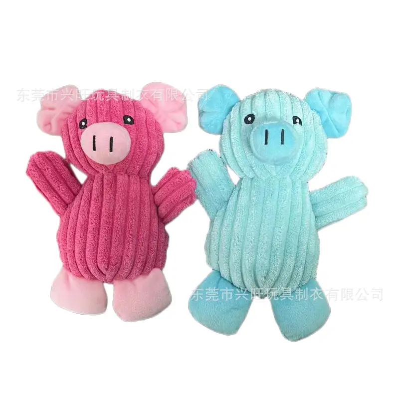 New pet plush toy frog pig a variety of pet-shaped dog toys bite-resistant interactive sound toys — feature 4