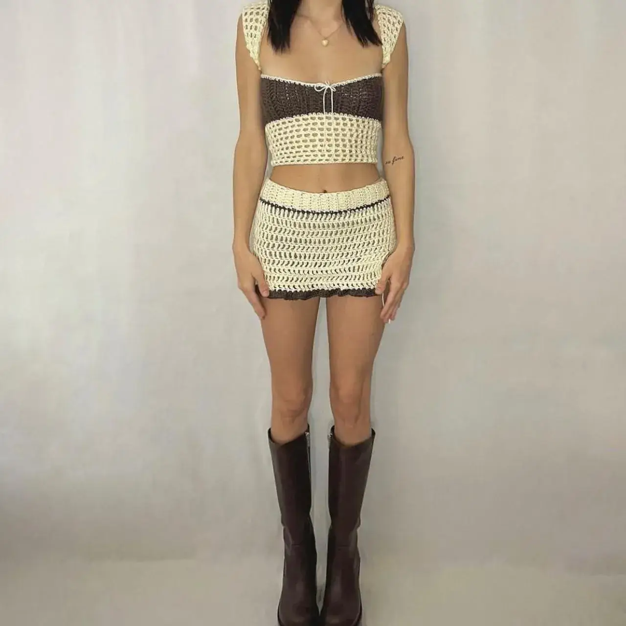 2023 Knitted Two-Piece Vest & Skirt Set for Women