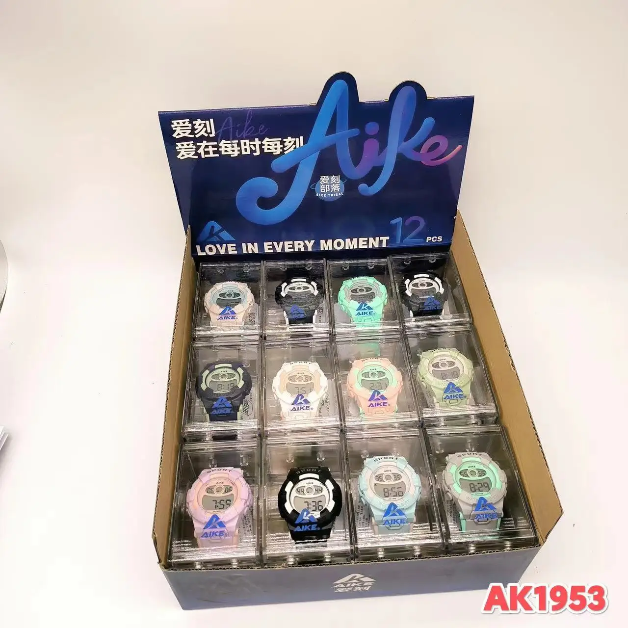 Aike Waterproof Men Women Student Watch Macaron Color