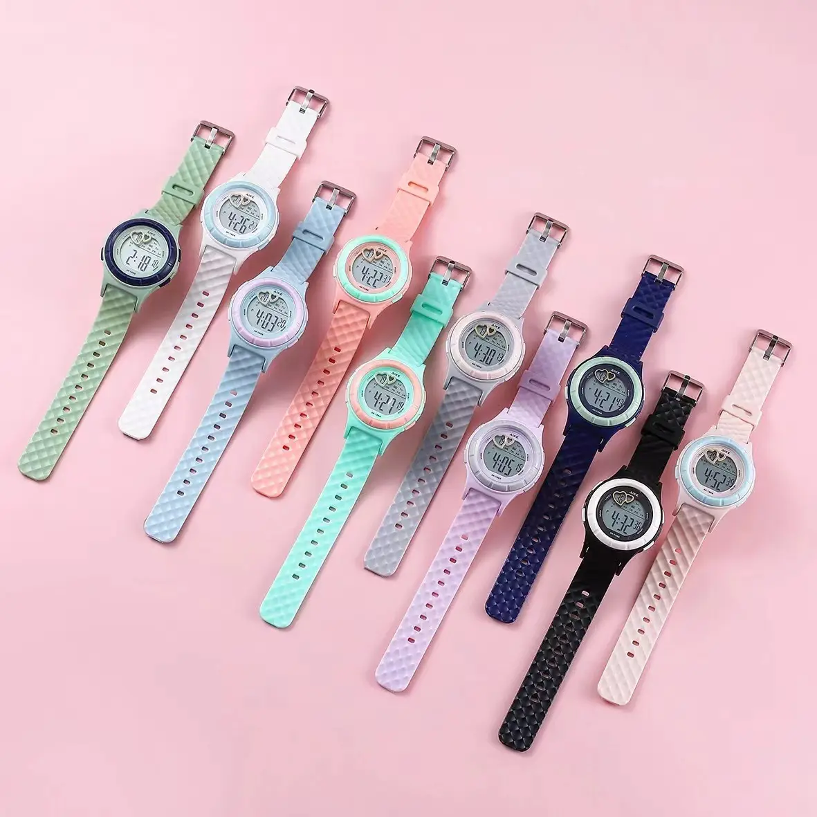 Aike Waterproof Men Women Student Watch Macaron Color — feature 3