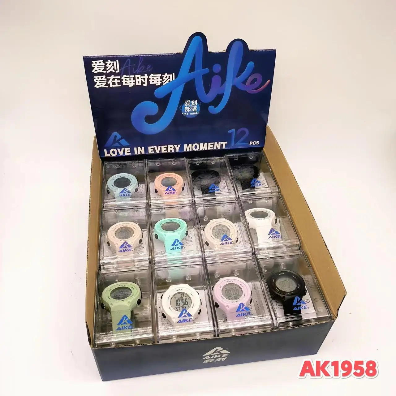 Aike Waterproof Men Women Student Watch Macaron Color