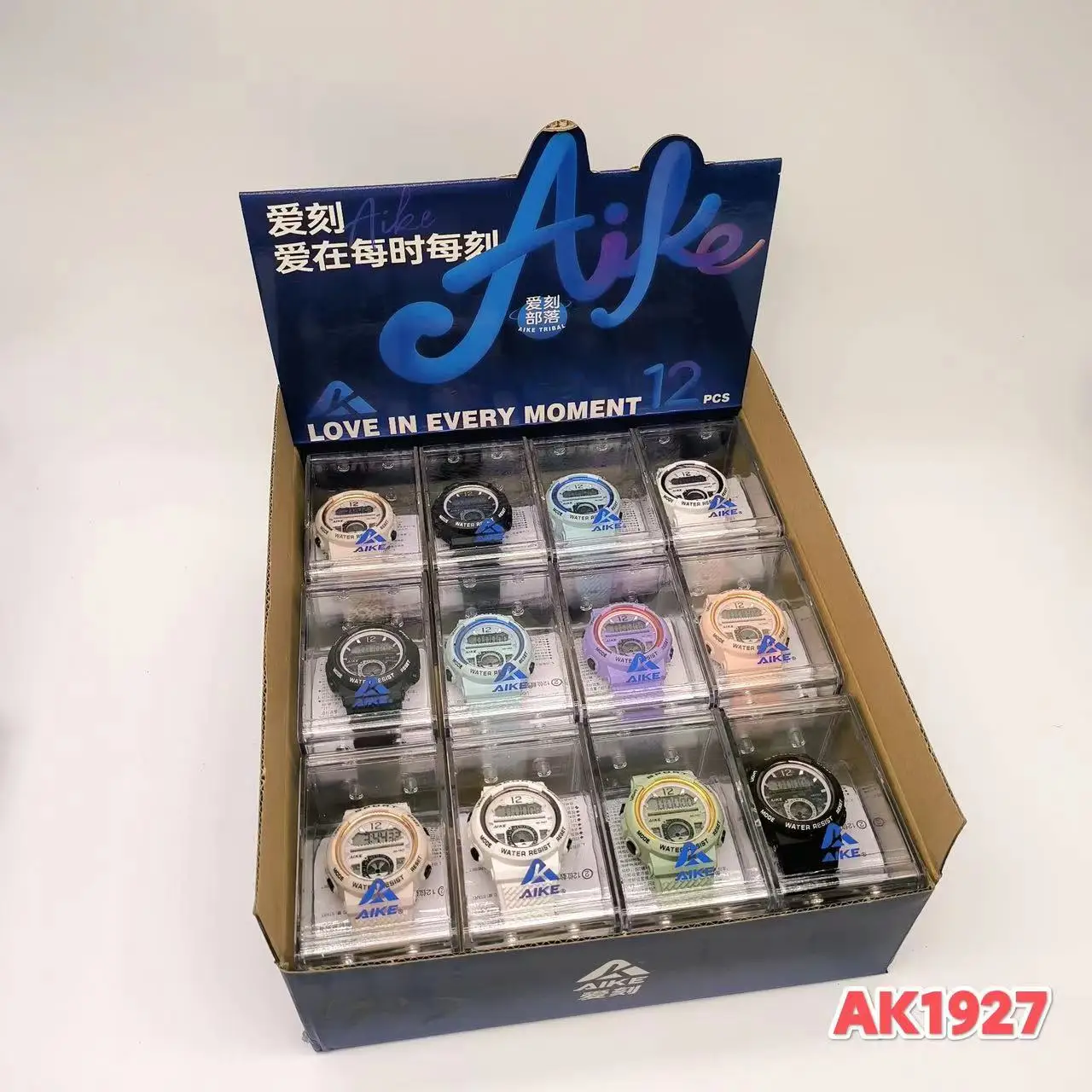 Aike Waterproof Men Women Student Watch Macaron Color