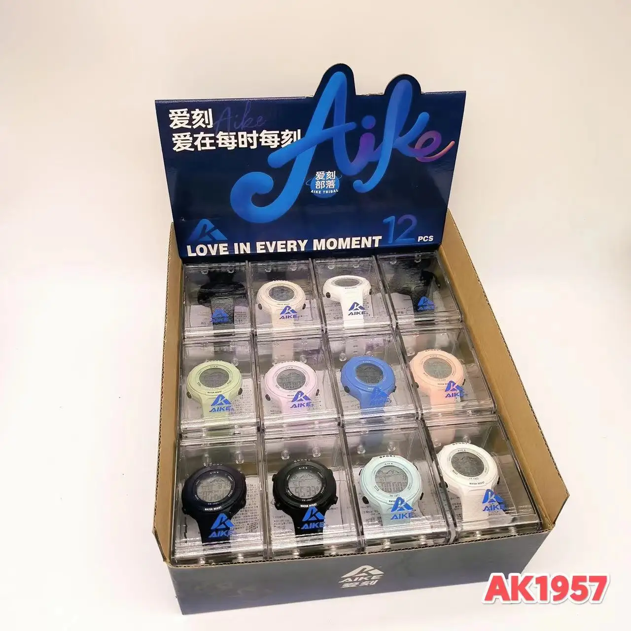 Aike Waterproof Men Women Student Watch Macaron Color