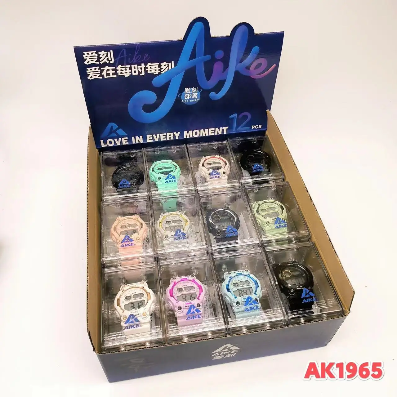 Aike Waterproof Men Women Student Watch Macaron Color
