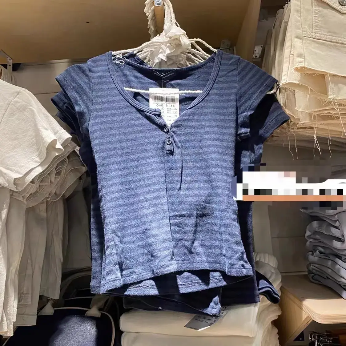 Dark Blue 3 Button Short Sleeve T-Shirt