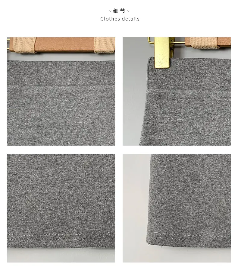 Women Grey Hip Skirt High Waist Slim Fit — feature 4