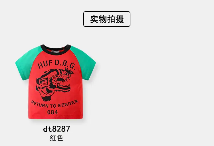 Huf D.B.G Boys T-Shirt Red Green 2025 Summer — feature 7