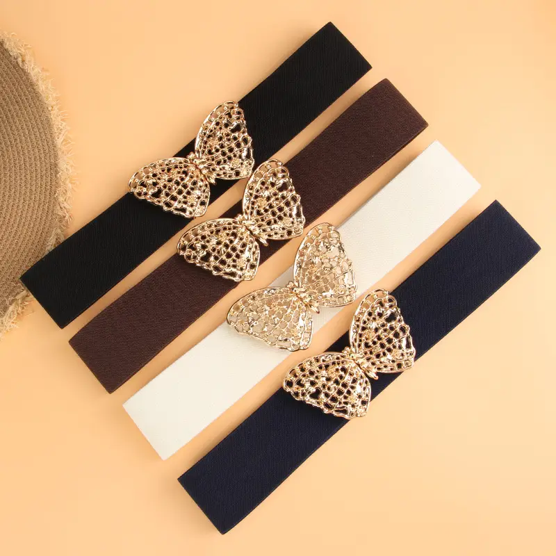 Butterfly Belt for Women Black Elastic Waist Cover
