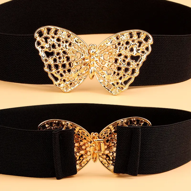 Butterfly Belt for Women Black Elastic Waist Cover