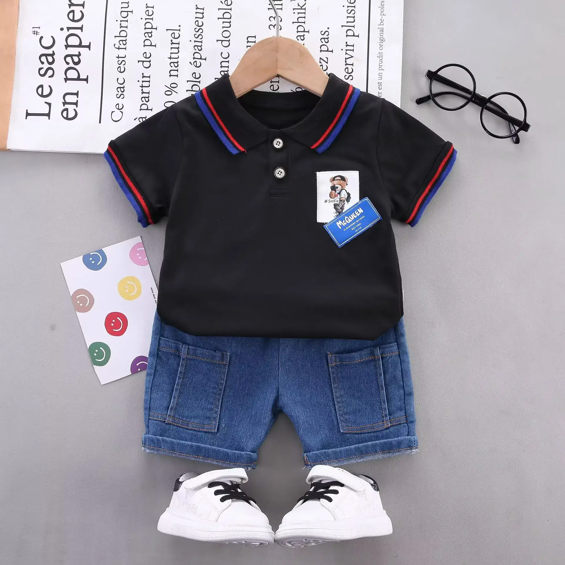 White Cotton Polo Shirt for Boys Girls Summer - Image 7