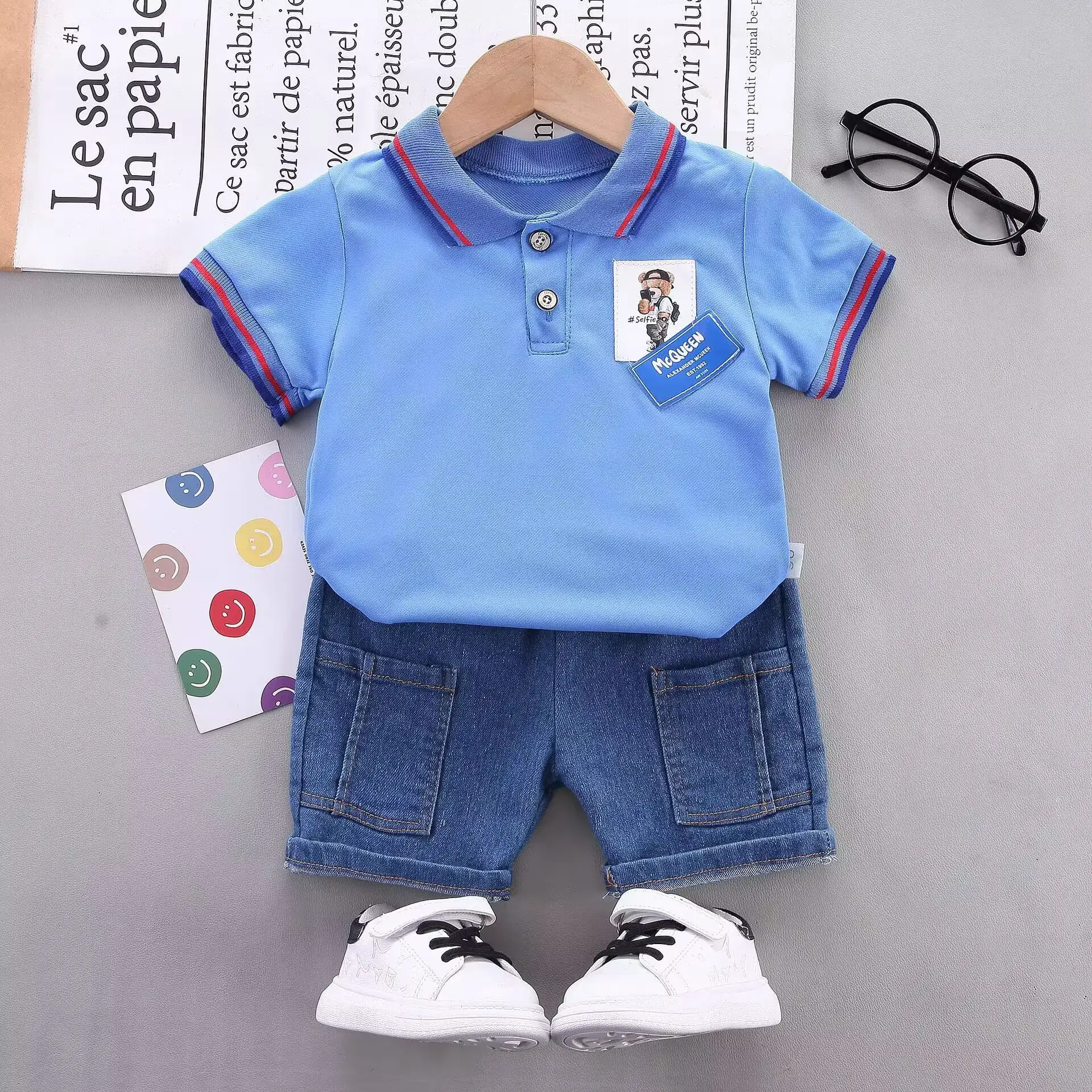 White Cotton Polo Shirt for Boys Girls Summer - Image 4