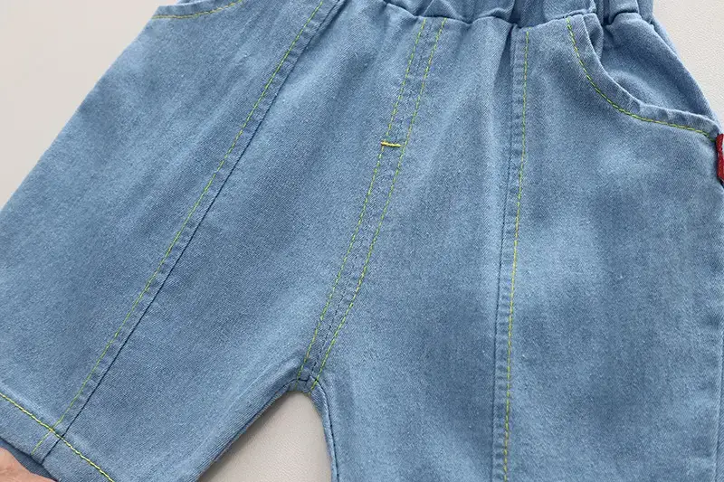 Kids Cotton T-Shirt Shorts Set Green Blue New Summer — feature 10