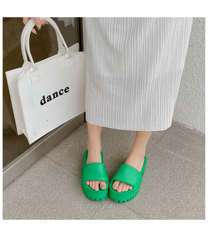 Thick-Soled Slippers for Women, European and American Style, Trendy High-End Eva Flat Large-Size Outdoor Soft-Soled One-Line Sandals, Comfortable for Women — feature 12
