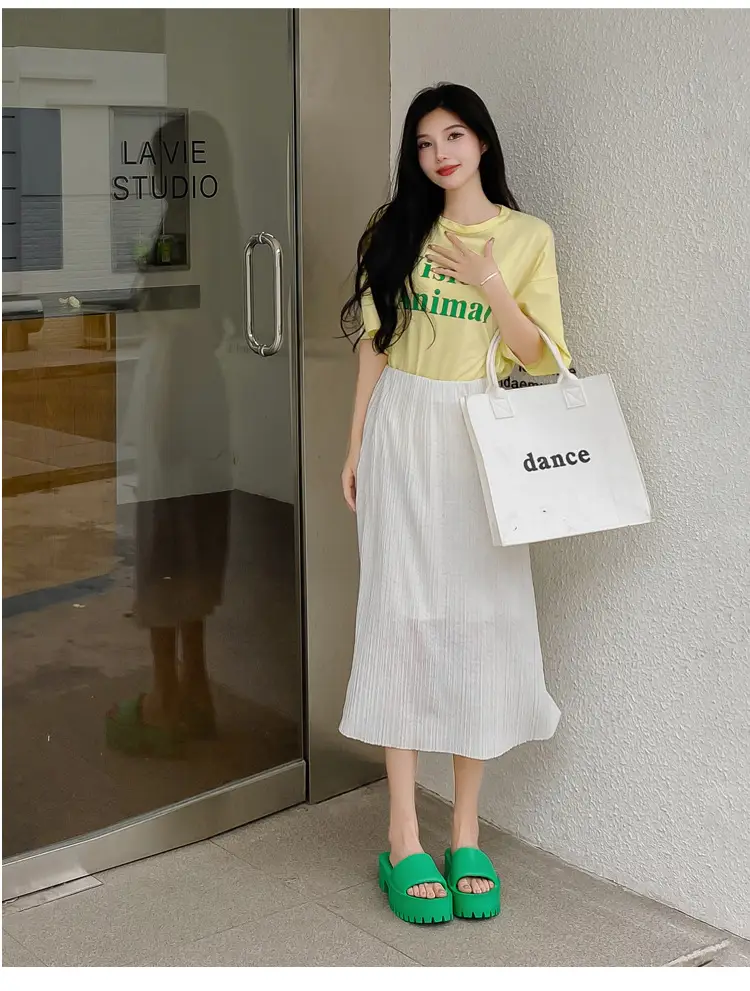Thick-Soled Slippers for Women, European and American Style, Trendy High-End Eva Flat Large-Size Outdoor Soft-Soled One-Line Sandals, Comfortable for Women — feature 14