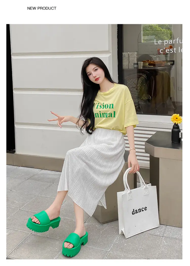 Thick-Soled Slippers for Women, European and American Style, Trendy High-End Eva Flat Large-Size Outdoor Soft-Soled One-Line Sandals, Comfortable for Women — feature 20