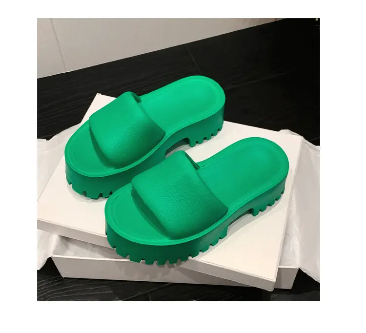 Thick-Soled Slippers for Women, European and American Style, Trendy High-End Eva Flat Large-Size Outdoor Soft-Soled One-Line Sandals, Comfortable for Women — feature 23