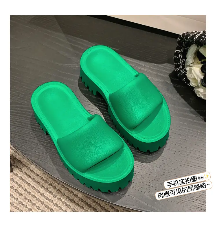 Thick-Soled Slippers for Women, European and American Style, Trendy High-End Eva Flat Large-Size Outdoor Soft-Soled One-Line Sandals, Comfortable for Women — feature 8