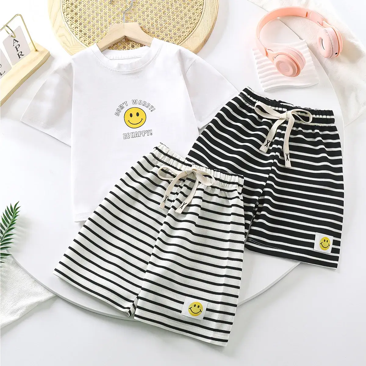 New Summer Striped Shorts for Boys Girls Large - Image 4
