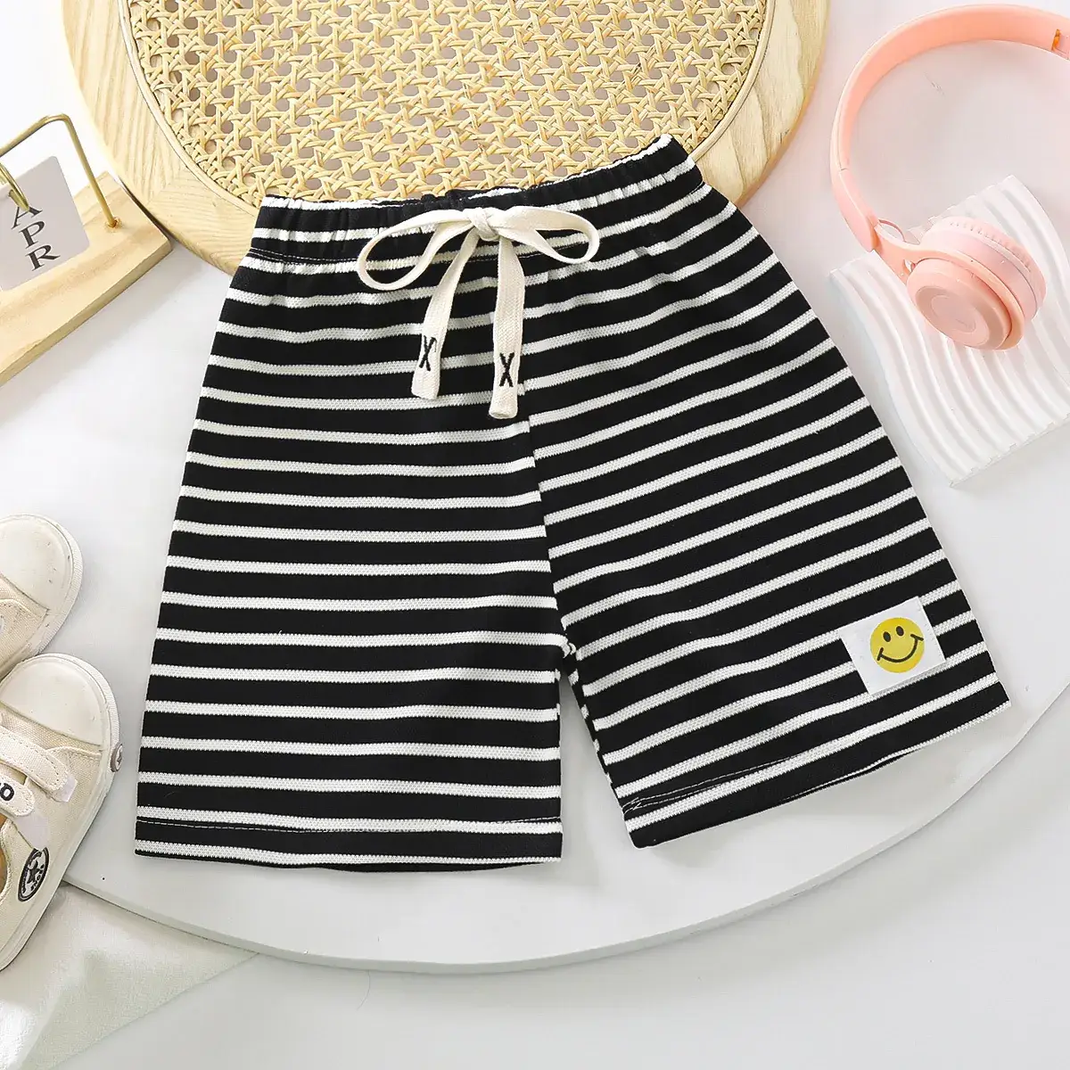 New Summer Striped Shorts for Boys Girls Large - Image 2
