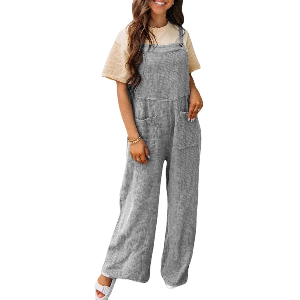 2025 Women's Navy Blue Loose Strap Pants Casual Summer - Image 10