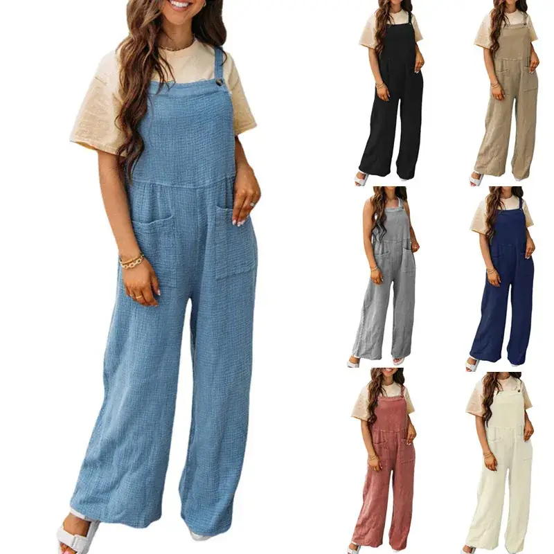 2025 Women's Navy Blue Loose Strap Pants Casual Summer — feature 19
