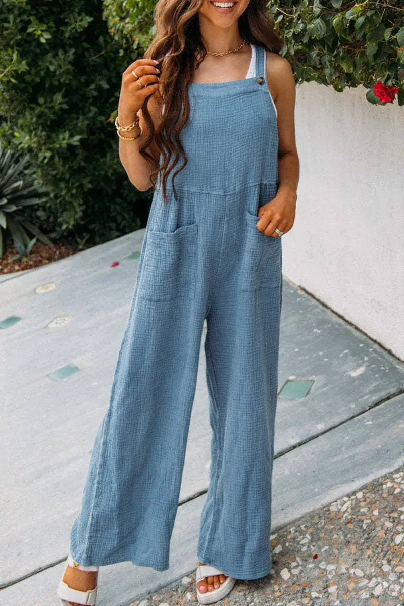 2025 Women's Navy Blue Loose Strap Pants Casual Summer — feature 22