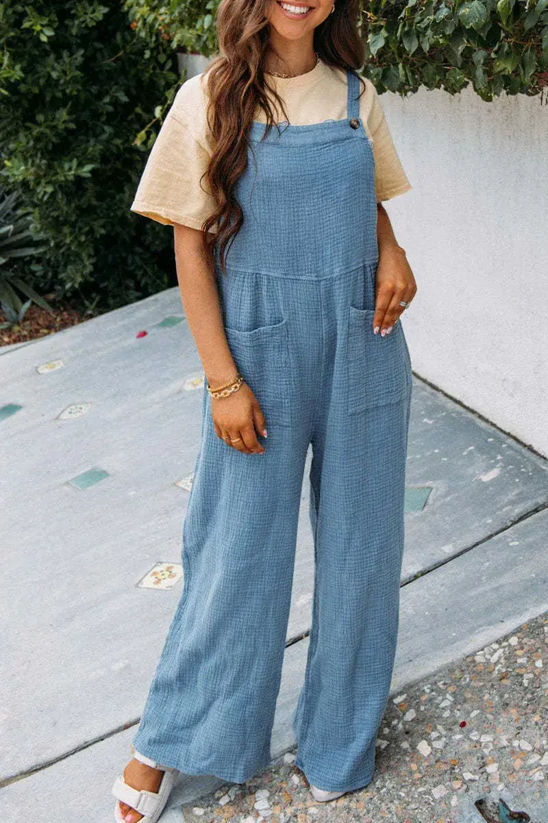 2025 Women's Navy Blue Loose Strap Pants Casual Summer — feature 23