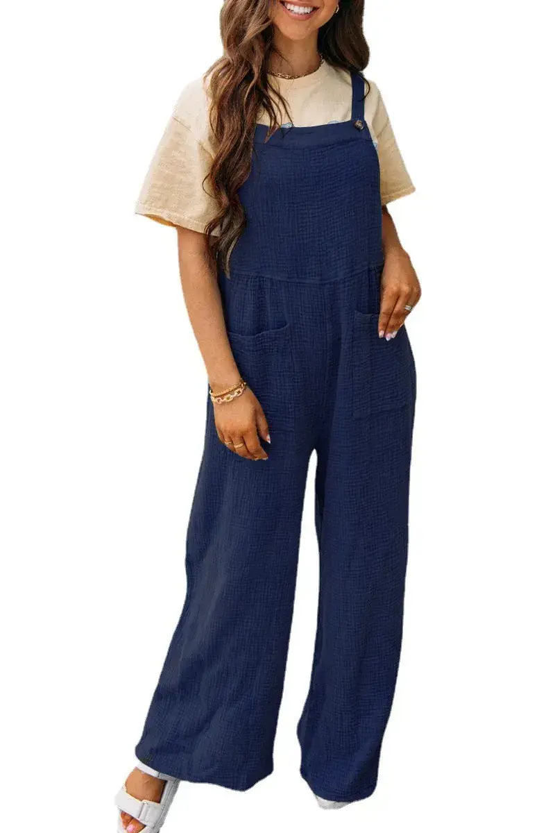 2025 Women's Navy Blue Loose Strap Pants Casual Summer — feature 31