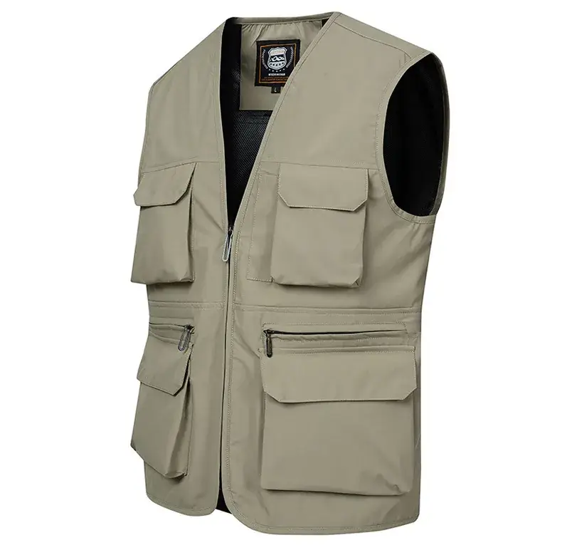 Men's Neon Zip Vest with 4 Flap Pockets Large — feature 11