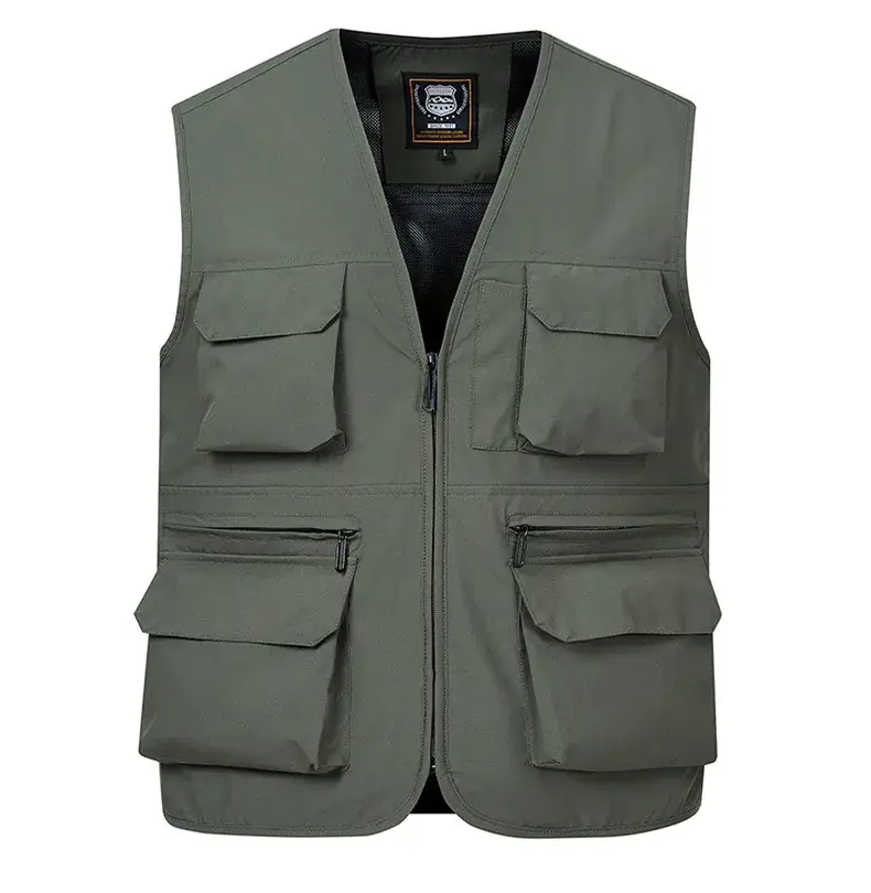 Men's Neon Zip Vest with 4 Flap Pockets Large — feature 14