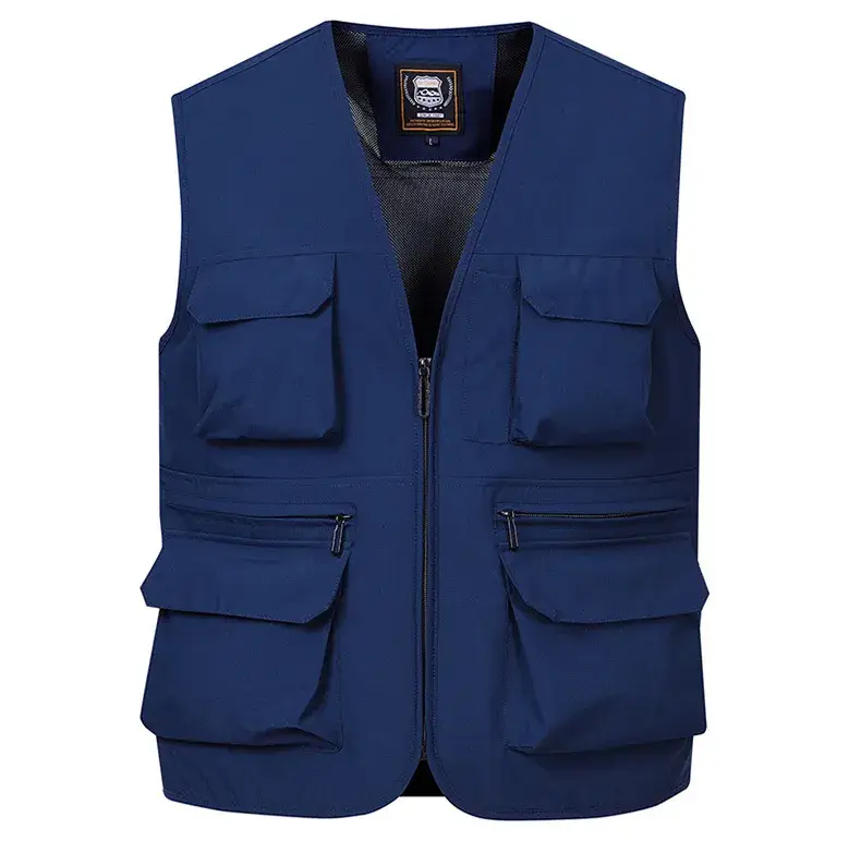Men's Neon Zip Vest with 4 Flap Pockets Large — feature 15