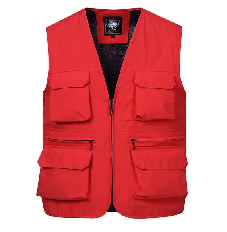 Men's Neon Zip Vest with 4 Flap Pockets Large — feature 16