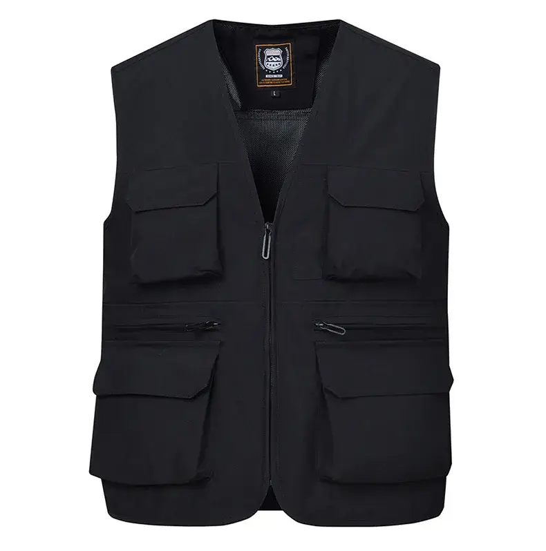 Men's Neon Zip Vest with 4 Flap Pockets Large — feature 20