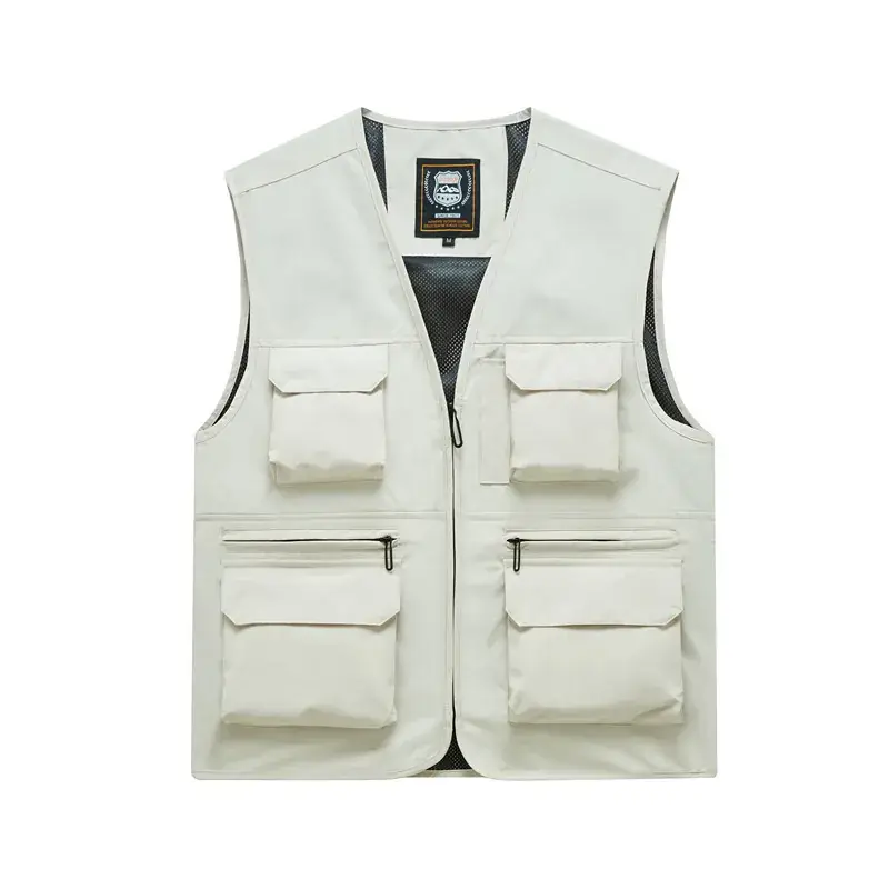 Men's Neon Zip Vest with 4 Flap Pockets Large - Image 11