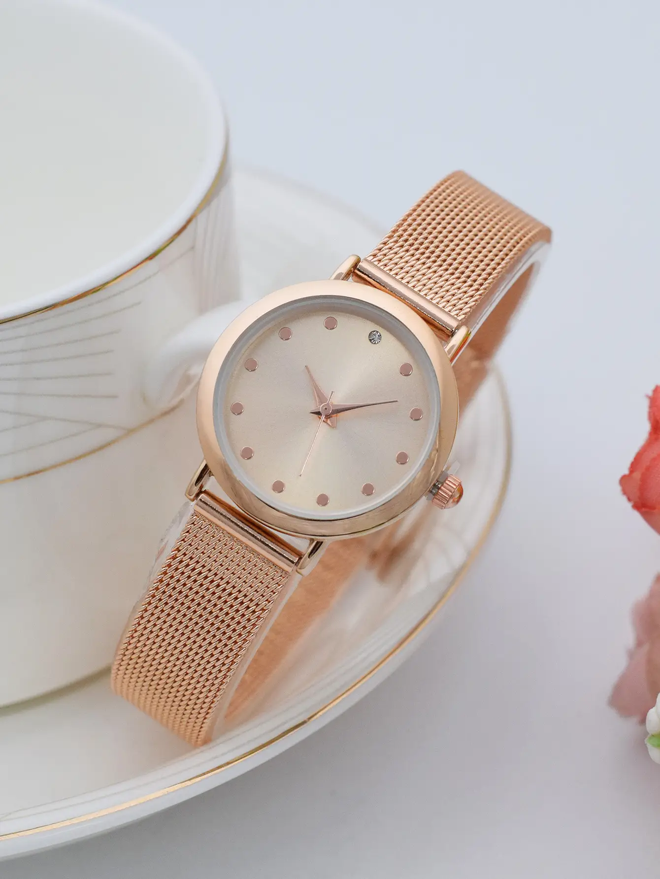 Women's Pink Diamond Watch with Rose Gold Dial — feature 10