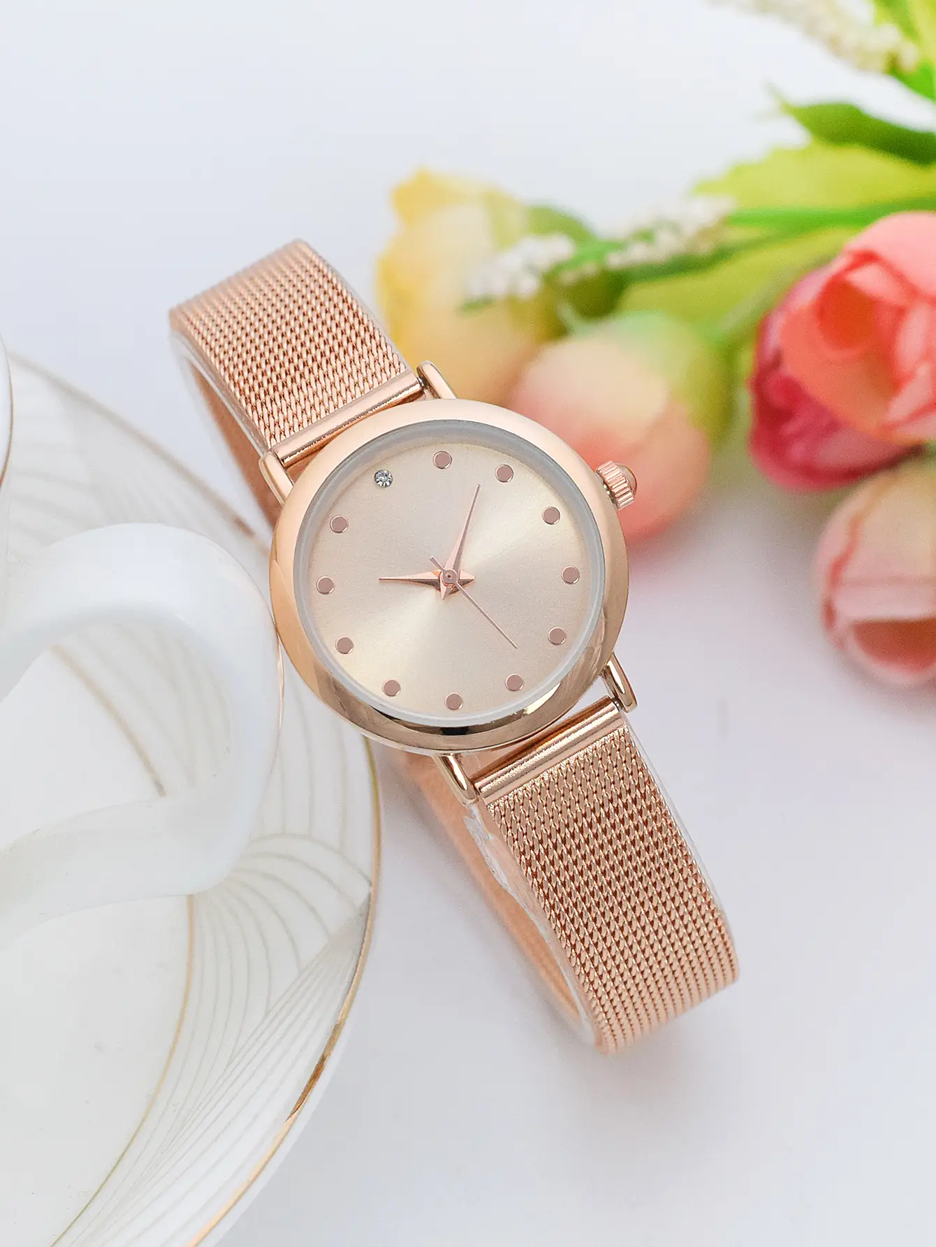 Women's Pink Diamond Watch with Rose Gold Dial — feature 8