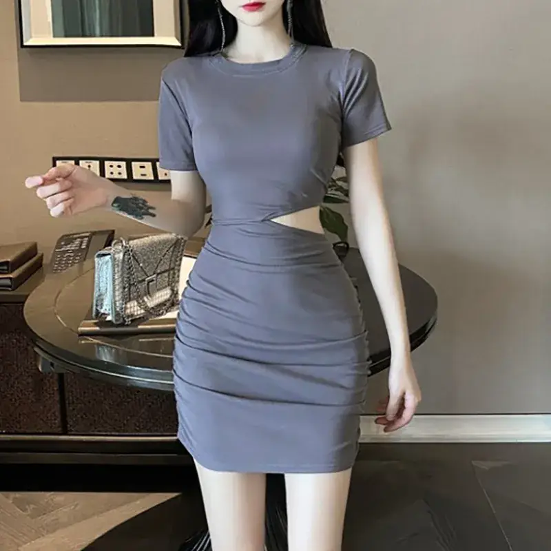 Women's Summer Slim Fit Hollow Knee Short Dress