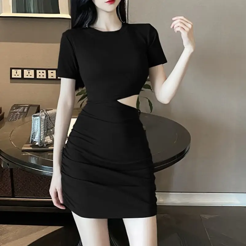 Women's Summer Slim Fit Hollow Knee Short Dress — feature 6