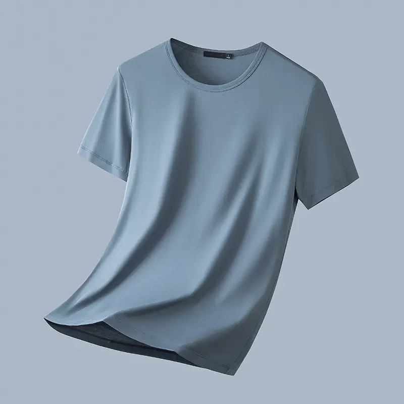 Men's Black Ice Silk T-Shirt 2025 Summer - Image 12