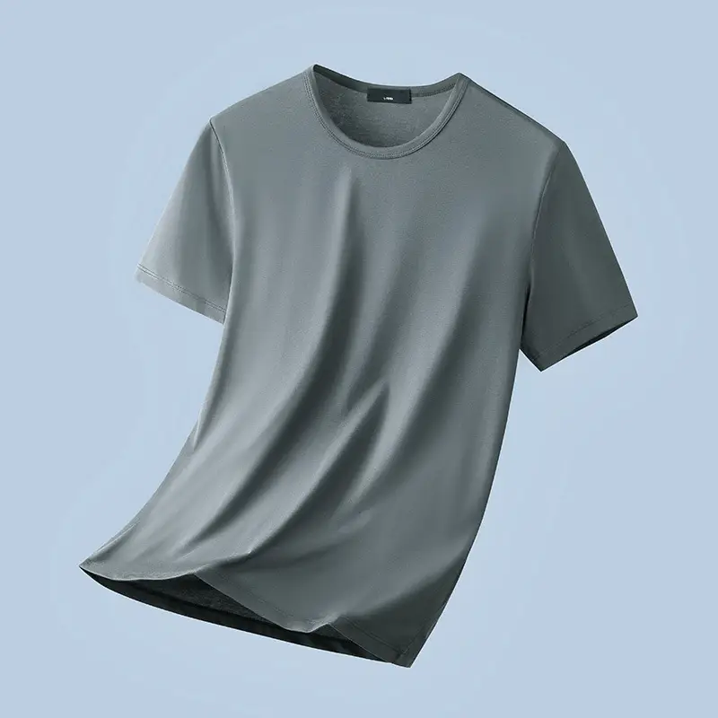 Men's Black Ice Silk T-Shirt 2025 Summer - Image 3