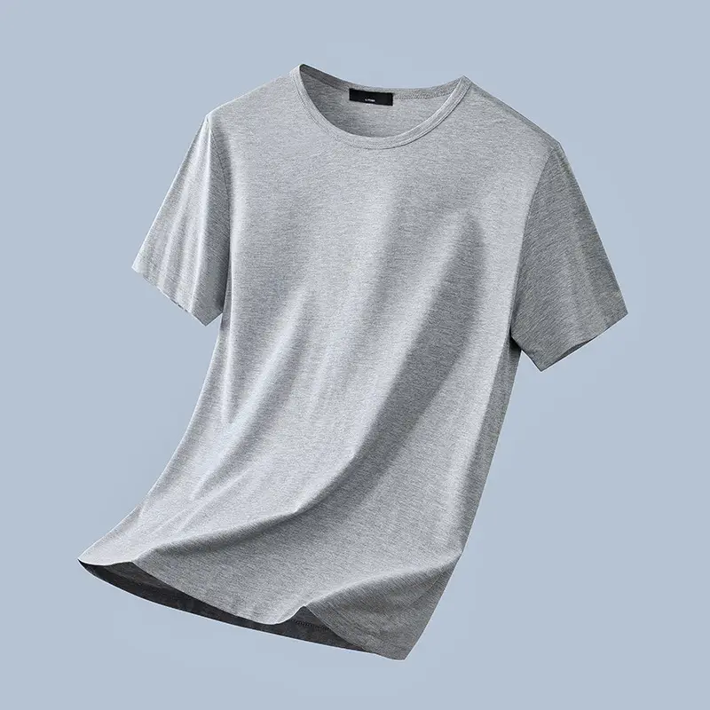 Men's Black Ice Silk T-Shirt 2025 Summer - Image 4