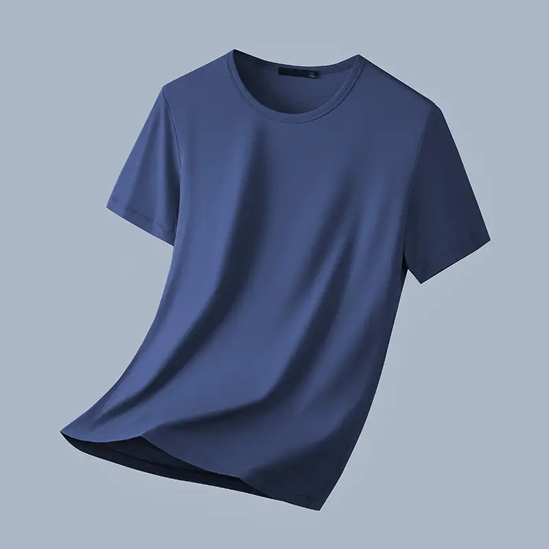 Men's Black Ice Silk T-Shirt 2025 Summer - Image 5