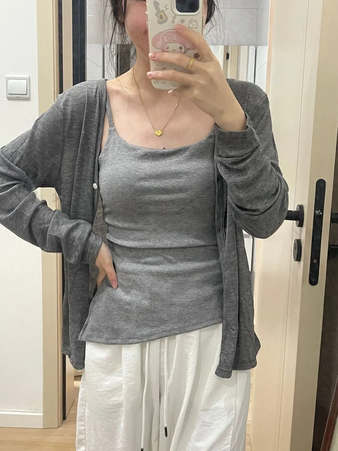 Japanese Style Retro Hong Kong Style One-piece Irregular Swing Camisole Solid Color Inner Top Women's Camisole Spice Girl