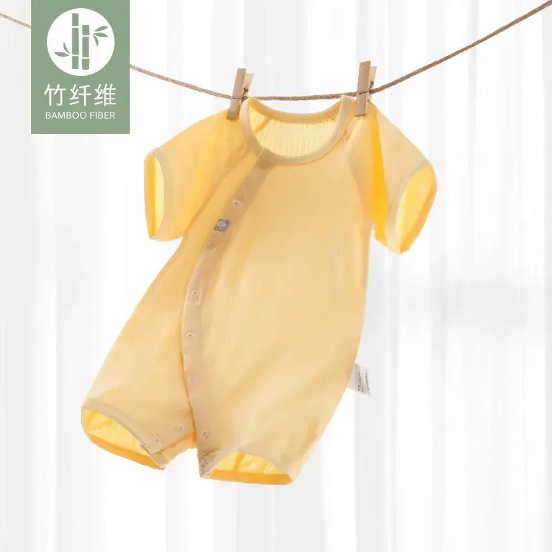 Baby Bamboo Fiber Light Blue Shorts Set - Image 3
