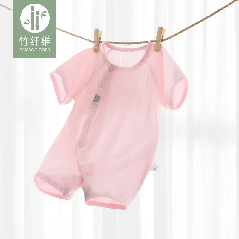 Baby Bamboo Fiber Light Blue Shorts Set - Image 4