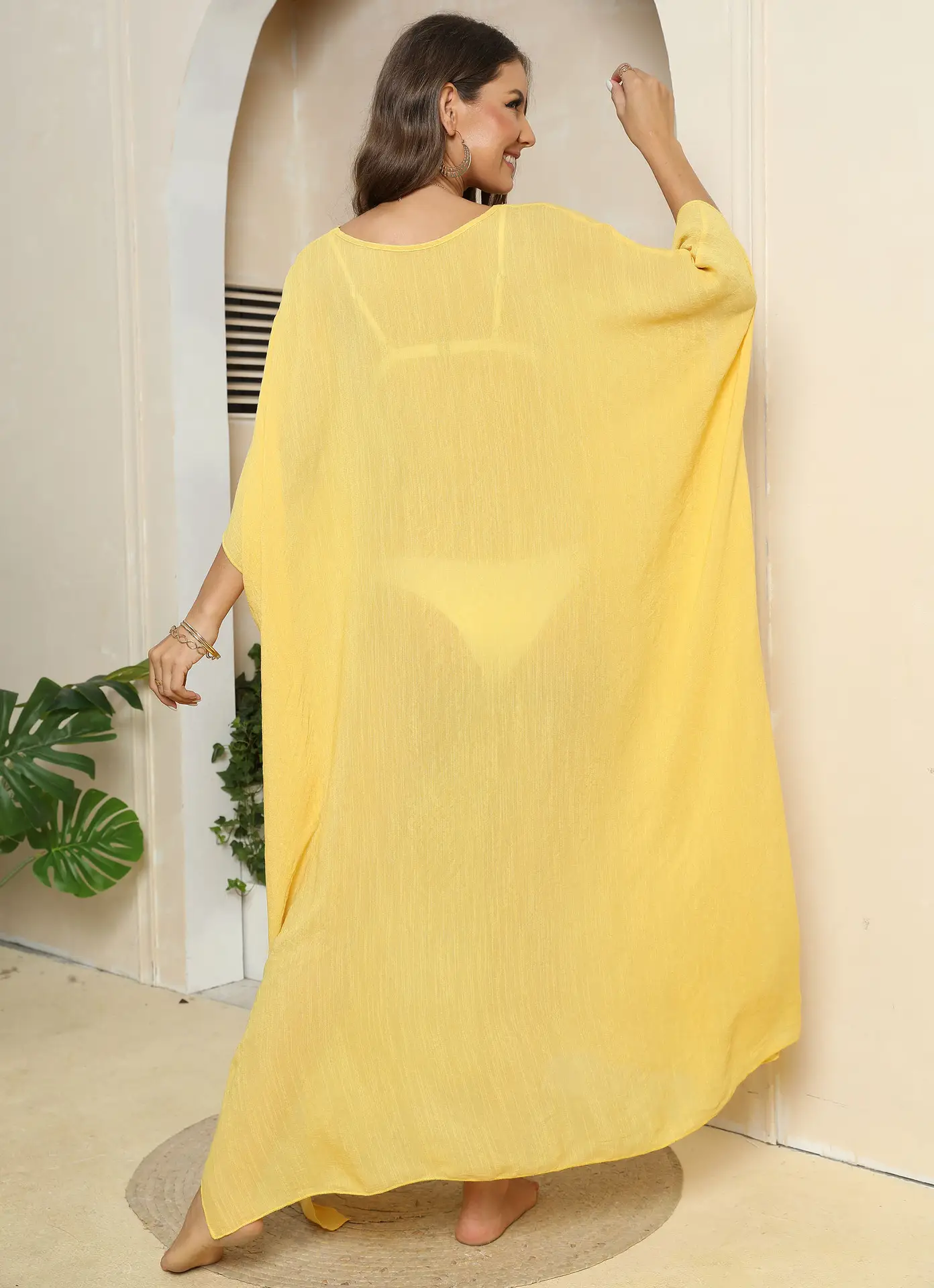 Women's Black Loose Floor-Length Dress with Long Skirt — feature 8