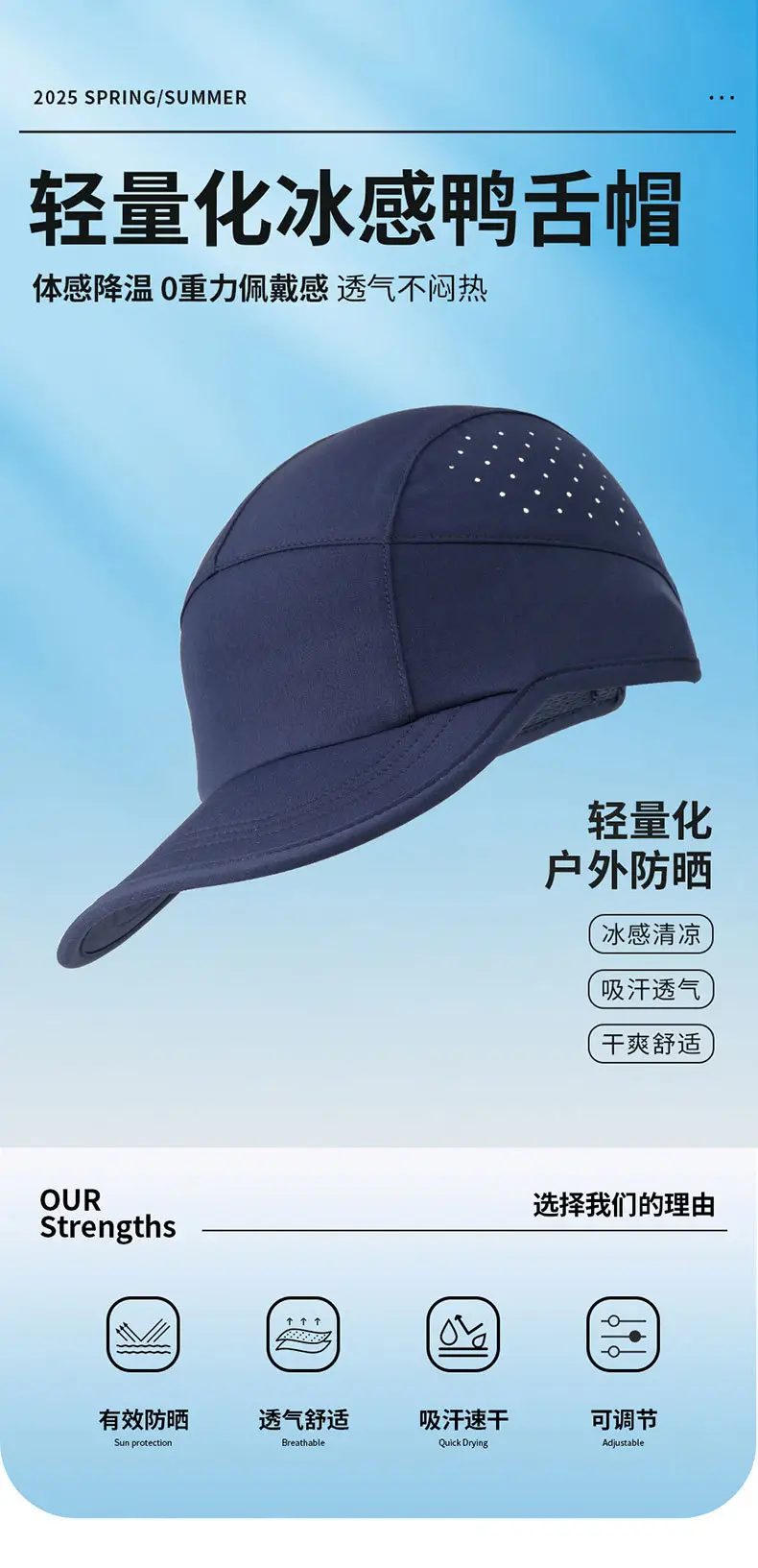 Orange Baseball Cap for Men Summer Running Comfortable Stretch Cap — feature 4