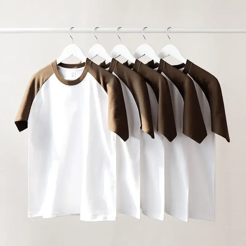 Men Cotton T-Shirt White Black 250g Round Neck - Image 6