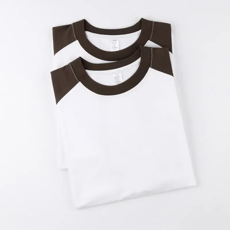 Men Cotton T-Shirt White Black 250g Round Neck - Image 7